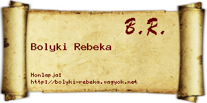 Bolyki Rebeka névjegykártya
